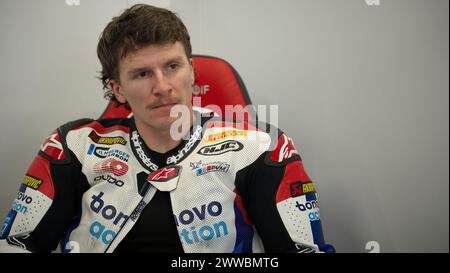 31 Garrett Gerloff USA BMW M 1000 RR Bonovo Action BMW während der Pirelli Catalunya Runde - Runde 2 - Superpole, World Superbike - SBK Rennen in Barcelona, Spanien, 23. März 2024 NÂ Stockfoto