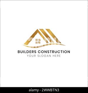 Design des Business Logos für Immobilien- und Bauherrenhäuser Stock Vektor