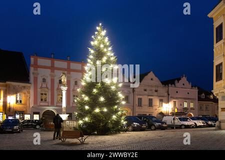 Weihnachtsbaum In Eggenburg, Niederösterreich, Österreich Stockfoto