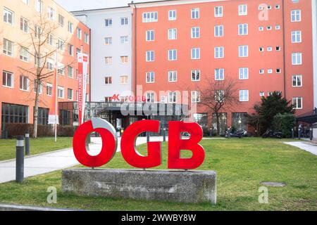 AK und ÖGB österreichischer Gewerkschaftsbund Stockfoto