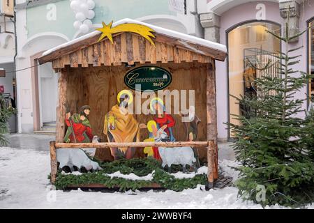 Weihnachtskrippe Auf Dem Stadtplatz In Steyr, Oberösterreich, Österreich Stockfoto