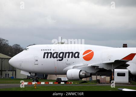 Magma Airlines Boeing 747 Frachtflugzeug Stockfoto