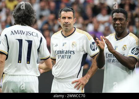 Madrid, Spanien. März 2024. Luís Figo On während des Corazon Classic 2024 Benefizfußballspiels zwischen Real Madrid und dem FC Porto am 23. März 2024 im Santiago Bernabeu Stadion in Madrid. spanien (Foto: Oscar Gonzalez/SIPA USA) Credit: SIPA USA/Alamy Live News Stockfoto