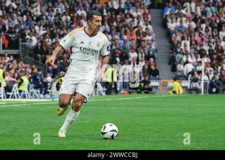 Madrid, Spanien. März 2024. Luís Figo On während des Corazon Classic 2024 Benefizfußballspiels zwischen Real Madrid und dem FC Porto am 23. März 2024 im Santiago Bernabeu Stadion in Madrid. spanien (Foto: Oscar Gonzalez/SIPA USA) Credit: SIPA USA/Alamy Live News Stockfoto