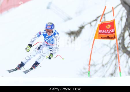 Saalbach Hinterglemm, Österreich. März 2024. Saalbach-Hinterglemm, ÖSTERREICH - 23. MÄRZ: Ester Ledecka aus Tschechien beim Finale des Audi FIS Alpine Ski World Cup - Damen Abfahrt am 23. März 2024 in Saalbach-Hinterglemm, Österreich.240323 SEPA 07 044 - 20240323 PD4621 Credit: APA-defacto Datenbank und Contentmanagement GmbH/Alamy Live News Stockfoto