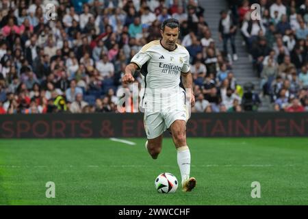 Madrid, Spanien. März 2024. Luís Figo On während des Corazon Classic 2024 Benefizfußballspiels zwischen Real Madrid und dem FC Porto am 23. März 2024 im Santiago Bernabeu Stadion in Madrid. spanien (Foto: Oscar Gonzalez/SIPA USA) Credit: SIPA USA/Alamy Live News Stockfoto