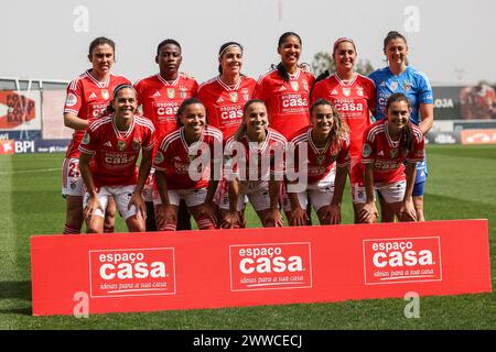 Seixal, Portugal, 23. März 2024: SL Benfica Team in Aktion während des Liga BPI Frauenspiels zwischen SL Benfica und SC Braga auf dem Benfica Campus in Seixal, Portugal (João Bravo/SPP) Stockfoto