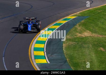 Melbourne, Australien. März 2024. 23. März 2024: Melbourne Grand Prix Circuit, Melbourne, Victoria, Australien; Formel-1-Grand-Prix von Australien: Qualifikationstag; Nummer 23 Williams-Fahrer Alex Albon während des Quailifying Credit: Action Plus Sports Images/Alamy Live News Stockfoto