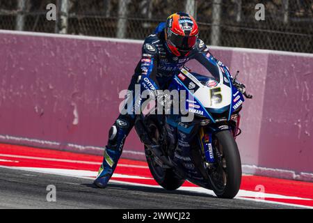 Circuit de Barcelona, Barcelona, Katalonien, Spanien. März 2024. 2024 Pirelli Catalunya Round, World Superbikes, Runde 2, Tag 2; Philipp Oettl vom GMT94 fährt die Yamaha YZF R1 Credit: Action Plus Sports/Alamy Live News Stockfoto