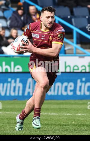 Huddersfield, Großbritannien. März 2024. Jake Connor von Huddersfield Giants bricht mit dem Ball beim Spiel Huddersfield Giants gegen Hull FC im John Smith's Stadium, Huddersfield, Vereinigtes Königreich, 23. März 2024 (Foto: Mark Cosgrove/News Images) in Huddersfield, Vereinigtes Königreich am 23. März 2024. (Foto: Mark Cosgrove/News Images/SIPA USA) Credit: SIPA USA/Alamy Live News Stockfoto