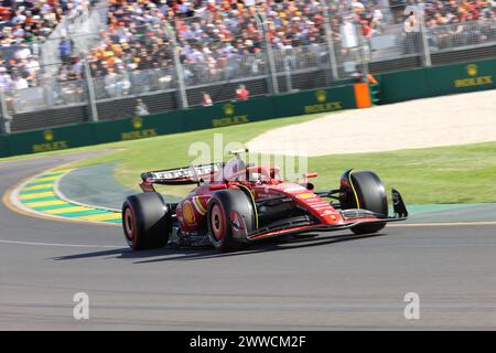 Melbourne, Australien, 23. März: #55, Carlos SAINZ Jr., ESP, Team Scuderia Ferrari, SF-24, während des Formel-1-Formel-1-Grand-Prix von Australien 2024. Albert Park Grand-Prix-Rennstrecke, Formel 1 – Bild, Foto und Copyright © Clay CROSS ATP Images (CROSS Clay/ATP/SPP) Stockfoto