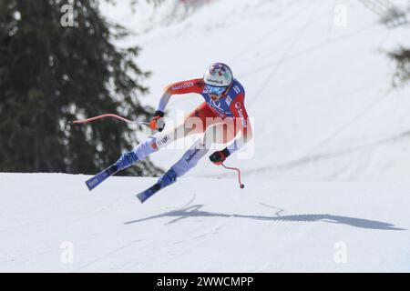 Saalbach Hinterglemm, Österreich. März 2024. Saalbach-Hinterglemm, ÖSTERREICH - 23. MÄRZ: Michelle Gisin aus der Schweiz beim Finale des Audi FIS Alpine Ski World Cup - Damen Abfahrt am 23. März 2024 in Saalbach-Hinterglemm, Österreich.240323 SEPA 07 009 - 20240323 PD5504 Credit: APA-defacto Datenbank und Contentmanagement GmbH/Alamy Live News Stockfoto