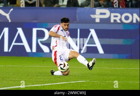 Parma, Italien. März 2024. Chile Gabriel Suazo Attacking during Albania vs Chile, Friendly Football Match in Parma, Italien, 22. März 2024 Credit: Independent Photo Agency/Alamy Live News Stockfoto