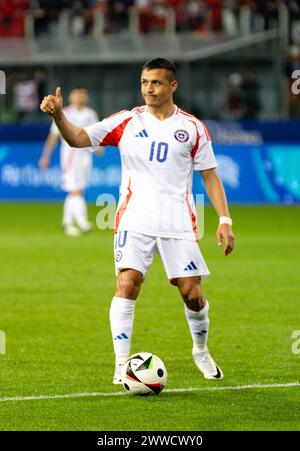 Parma, Italien. März 2024. Chile Alexis Sanchez Portrait während Albanien gegen Chile, Freundschaftsspiel in Parma, Italien, 22. März 2024 Credit: Independent Photo Agency/Alamy Live News Stockfoto