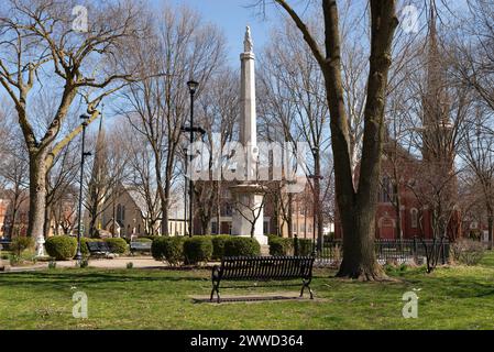 Ottawa, Illinois – USA – 21. März 2024: Das LaSalle County Civil war Soldiers Memorial von Edward McInhill, errichtet 1873 in Washington Stockfoto