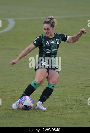 Rooty Hills, Australien. März 2024. Alana Cerne von Western United FC wurde während des Spiels der Liberty A-League 2023-24 in der Runde 21 zwischen Western Sydney Wanderers FC und Western United FC im Wanderers Football Park gezeigt. Endergebnis: Western Sydney Wanderers FC 3:1 Western United FC. Quelle: SOPA Images Limited/Alamy Live News Stockfoto