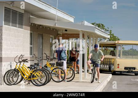 Everglades National Park, Florida, USA - 4. Dezember 2023: Fahrradverleih im Shark Valley Visitor Center in den Everglades. Stockfoto