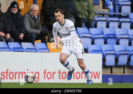 Birkenhead, Großbritannien. März 2024. Lee O'Connor von den Tranmere Rovers. EFL Skybet Football League Two Match, Tranmere Rovers gegen Crawley Town im Prenton Park, Birkenhead, Wirral am Samstag, 23. März 2024. Dieses Bild darf nur für redaktionelle Zwecke verwendet werden. Nur redaktionelle Verwendung, .PIC von Chris Stading/ Credit: Andrew Orchard Sportfotografie/Alamy Live News Stockfoto