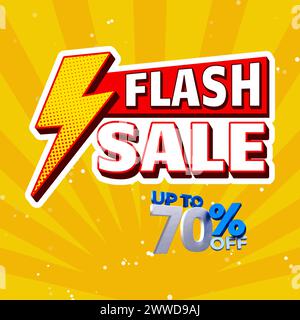 Flash Verkauf Banner Vorlage Design.Vektor-Illustration. Stock Vektor