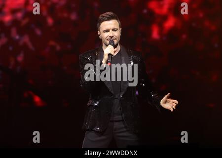 Mexiko-Stadt, Mexiko. März 2024. Shane Filan von der irischen Band Westlife tritt am 22. März 2024 während der Wild Dreams Tour in der Arena CDMX in Mexiko-Stadt auf. (Foto: Luis Marin/Eyepix Group) Credit: NurPhoto SRL/Alamy Live News Stockfoto