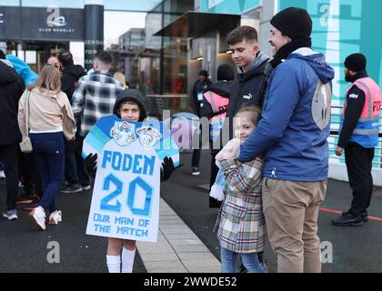 London, Großbritannien. März 2024. Manchester City und England-Fans zeigen seine Unterstützung vor dem internationalen Freundschaftsspiel im Wembley Stadium in London. Der Bildnachweis sollte lauten: David Klein/Sportimage Credit: Sportimage Ltd/Alamy Live News Stockfoto