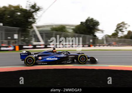 Albert Park, Australien, 23. März 2024. Thailand Alexander Albon fuhr für United Kingdom Williams Racing während des Rolex Australian Formel 1 Grand Prix 2024 auf dem Melbourne Grand Prix Circuit am 23. März 2024 in Albert Park, Australien. Quelle: Ivan Glavas/Speed Media/Alamy Live News Stockfoto