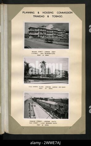 Beschreibung: Planungs- Und Wohnungskommission Trinidad & Tobago. Slumgebiete im Hafen von Spanien vor dem Abriss. Ort: Hafen von Spanien, Trinidad und Tobago Datum: 1950-1959 Beschreibung: Planungs- und Wohnungskommission Trinidad & Tobago. Nelson Street - Blick Nach Westen. 3 Stockwerke - 2 & 3 Schlafzimmer Wohnungen. Hafen von Spanien Ort: Hafen von Spanien, Trinidad und Tobago Datum: 1950-1959 Beschreibung: Planungs- und Wohnungskommission Trinidad & Tobago. 2 & 3 Stockwerke Flats mit Blick über den trockenen Fluss. Hafen von Spanien. Ort: Hafen von Spanien, Trinidad und Tobago Datum: 1950-1959 Beschreibung: Planning & Housing Commission Tri Stockfoto