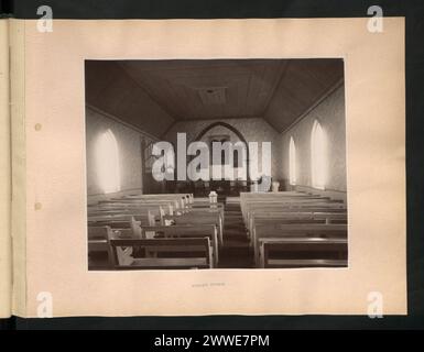 Die Mohawk Church in Brantford, Ontario, Kanada, wird 1904 gezeigt und stellt einen historischen Ort der indigenen Anbetung dar. Stockfoto
