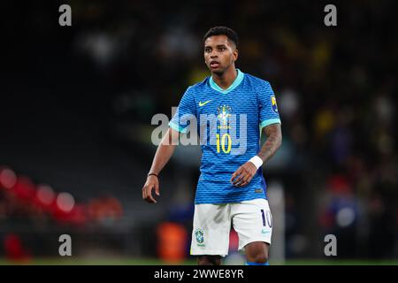 LONDON, Großbritannien - 23. März 2024: Rodrygo aus Brasilien während des Internationalen Fußball-Freundschaftsspiels zwischen England und Brasilien im Wembley Stadium (Credit: Craig Mercer/Alamy Live News) Stockfoto