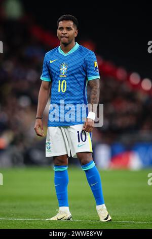 LONDON, Großbritannien - 23. März 2024: Rodrygo aus Brasilien während des Internationalen Fußball-Freundschaftsspiels zwischen England und Brasilien im Wembley Stadium (Credit: Craig Mercer/Alamy Live News) Stockfoto