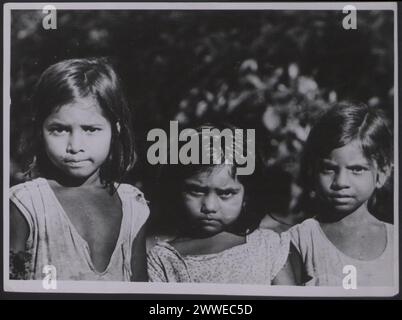 Beschreibung: Trinidad und Tobago. "Arbeitsbedingungen auf den Westindischen Inseln, Trinidad. Kinder indischer Eltern in Trinidad. Foto-Nr.: MUI/8700A. Offizielles Foto von Trinidad und Tobago, zusammengestellt von Central Office of Information. Copyright of Mrs Muir, Chiswick Walk, London. Ort: Trinidad und Tobago Datum: [1963] karibik, karibik, karibik, karibikbewässerung Stockfoto