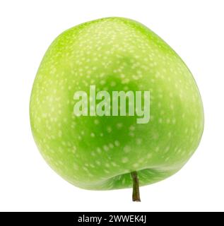 Grüner Apfel, isoliert auf weißem Hintergrund mit einem Beschneidungspfad. Stockfoto