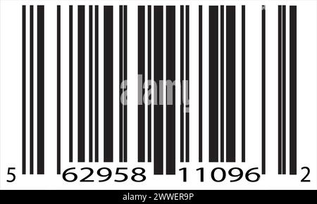 Barcode-Symbol für Etikettenstil. Barcode isoliert auf weiß mit Zahlen Stock Vektor