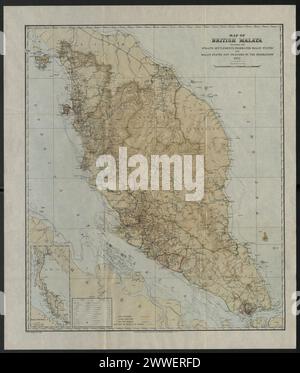Malaya in Monochrome ist eine Souvenir-Publikation aus dem Jahr 1924, die die British Empire Exhibition dokumentiert und Bilder und Szenen aus Malaya unter britischer Herrschaft zeigt. Stockfoto