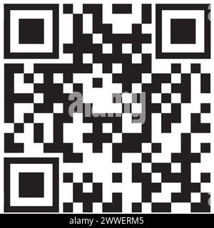 Etikettenart QR-Code e Symbol. QRCode isoliert auf weiß mit Zahlen Stock Vektor