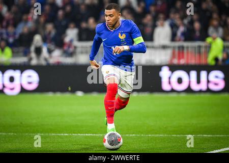 Decines-Charpieu, Frankreich, Frankreich. März 2024. Kylian MBAPPE von Frankreich während des internationalen Freundschaftsspiels zwischen Frankreich und Deutschland im Groupama-Stadion am 23. März 2024 in Decines-Charpieu bei Lyon, Frankreich. (Kreditbild: © Matthieu Mirville/ZUMA Press Wire) NUR REDAKTIONELLE VERWENDUNG! Nicht für kommerzielle ZWECKE! Quelle: ZUMA Press, Inc./Alamy Live News Stockfoto