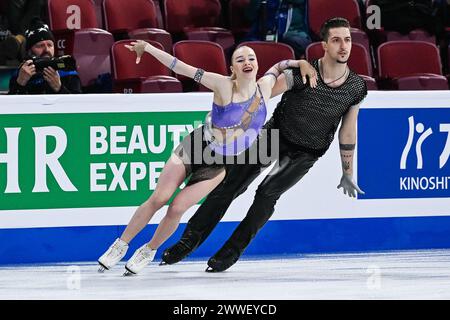 Montreal, Kanada. März 2024. MONTREAL, KANADA - 22. MÄRZ 2024: Mariia Ignateva und Danijil Leonyidovics Szemko (HUN) während der ISU Eiskunstlauf-Weltmeisterschaft im Bell Centre ON in Montreal, Kanada. Quelle: Orange Pics BV/Alamy Live News Stockfoto