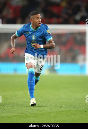 London, Großbritannien. März 2024. Savio (B) beim internationalen Spiel England gegen Brasilien im Wembley Stadium, London, UK am 23. März 2024. Quelle: Paul Marriott/Alamy Live News Stockfoto