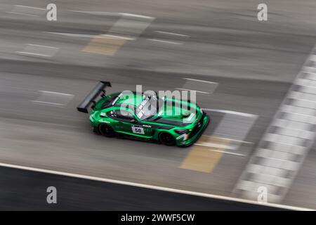 Scarperia, Firenze, Italien. März 2024. 58 Mercedes AMG GT3 Evo des Teams MP Racing während des Hankook 12H Rennens auf dem Mugello Circuit (Bild: © Luca Martini/ZUMA Press Wire) NUR REDAKTIONELLE VERWENDUNG! Nicht für kommerzielle ZWECKE! Stockfoto