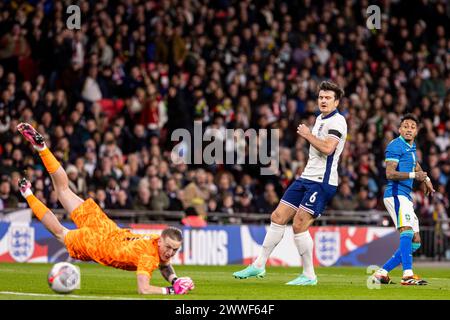 London, Großbritannien. März 2024. Raphina von Brasilien während des Spiels zwischen England und Brasilien im Wembley Stadium in London, England (Richard Callis/SPP) Credit: SPP Sport Press Photo. /Alamy Live News Stockfoto