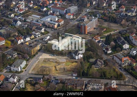 Luftbild, Baustelle am Oelmüllerweg, Behörde Jobcenter AHA Kreis Soest, Finanzamt, Soest, Soester Börde, Nordrhein-Westfalen, Deutschland ACHTUNGxMINDESTHONORARx60xEURO *** Luftansicht, Baustelle am Oelmüllerweg, Jobcenter AHA Kreis Soest, Finanzamt Soest, Soester Börde, Nordrhein-Westfalen, Deutschland ATTENTIONxMINDESTHONORARx60xEURO Stockfoto