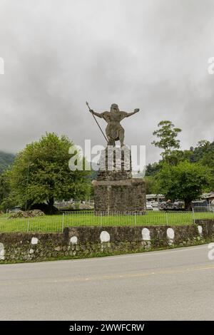 El Chasqui Skulptur des Bildhauers Enrique de Prat Gay an der Route 307 in Tucuman Argentinien. Stockfoto