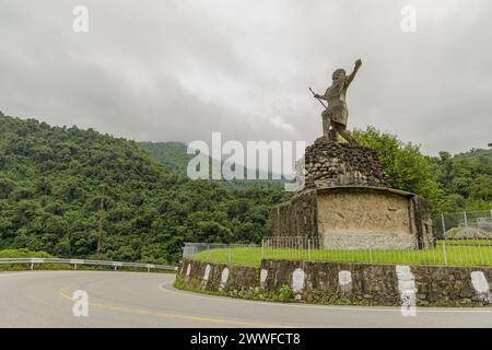 El Chasqui Skulptur des Bildhauers Enrique de Prat Gay an der Route 307 in Tucuman Argentinien. Stockfoto