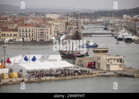 Sete, Frankreich. April 2022. Ankunft der Escale à Sete, dem ersten Seetreffen in Sete, Frankreich Stockfoto