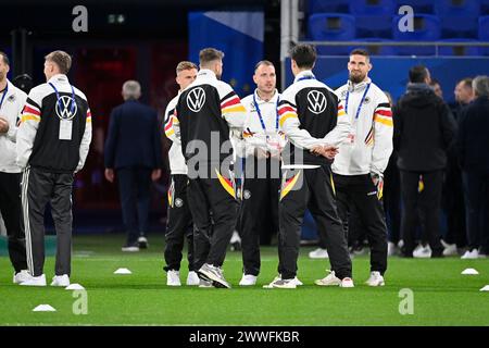 LYON, Frankreich. , . Die deutsche Mannschaft vor dem Freundschaftsfußballspiel zwischen der FRANZÖSISCHEN Nationalmannschaft und der DEUTSCHEN Nationalmannschaft im Groupama-Stadion in Lyon am 23. März 2024: Frankreich gegen Deutschland 0:2 - die Deutsche Fussball Nationalmannschaft gewinnt das Freundschaftsspiel gegen Frankreich in Lyon. L'équipe de France de Football a joué dans un match amical a Lyon contre l'équipe Nationalle Allemande. (Foto und Copyright bei Jerry ANDRE/ATP Images (ANDRE Jerry /ATP/SPP) Credit: SPP Sport Press Photo. /Alamy Live News Stockfoto