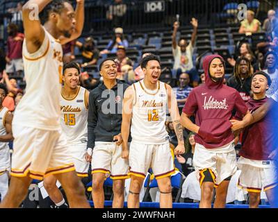 23. März 2024: Die Bethune-Cookman Bank reagiert nach einem Spiel während des 2nd Half Ro College Basketball Invitational zwischen Arkansas State Red Wolves und Bethune Cookman Wildcats. Arkansas State besiegte Bethune Cookman 86-85 im Ocean Center in Daytona Beach, FL. Romeo T Guzman/Cal Sport Media Stockfoto