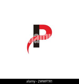 Buchstabe p farbenfroher dynamischer einfacher Logo-Vektor Stock Vektor
