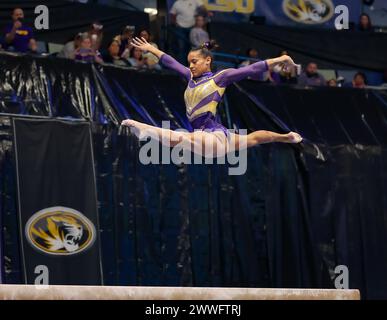 23. März 2024: Haleigh Bryant der LSU tritt bei den SEC Gymnastik Championships 2024 im Smoothie King Center in New Orleans, LA Kyle Okita/CSM an Stockfoto