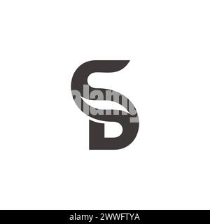 Buchstabe sd Kurven Bewegung abstrakter eindeutiger Logo-Vektor Stock Vektor