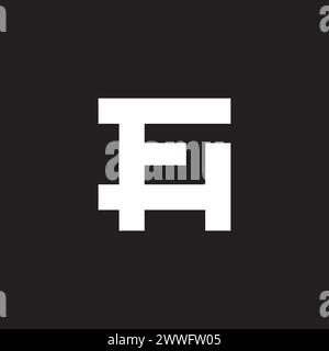 Buchstabe fh quadratisch verknüpfter geometrischer Logovektor Stock Vektor